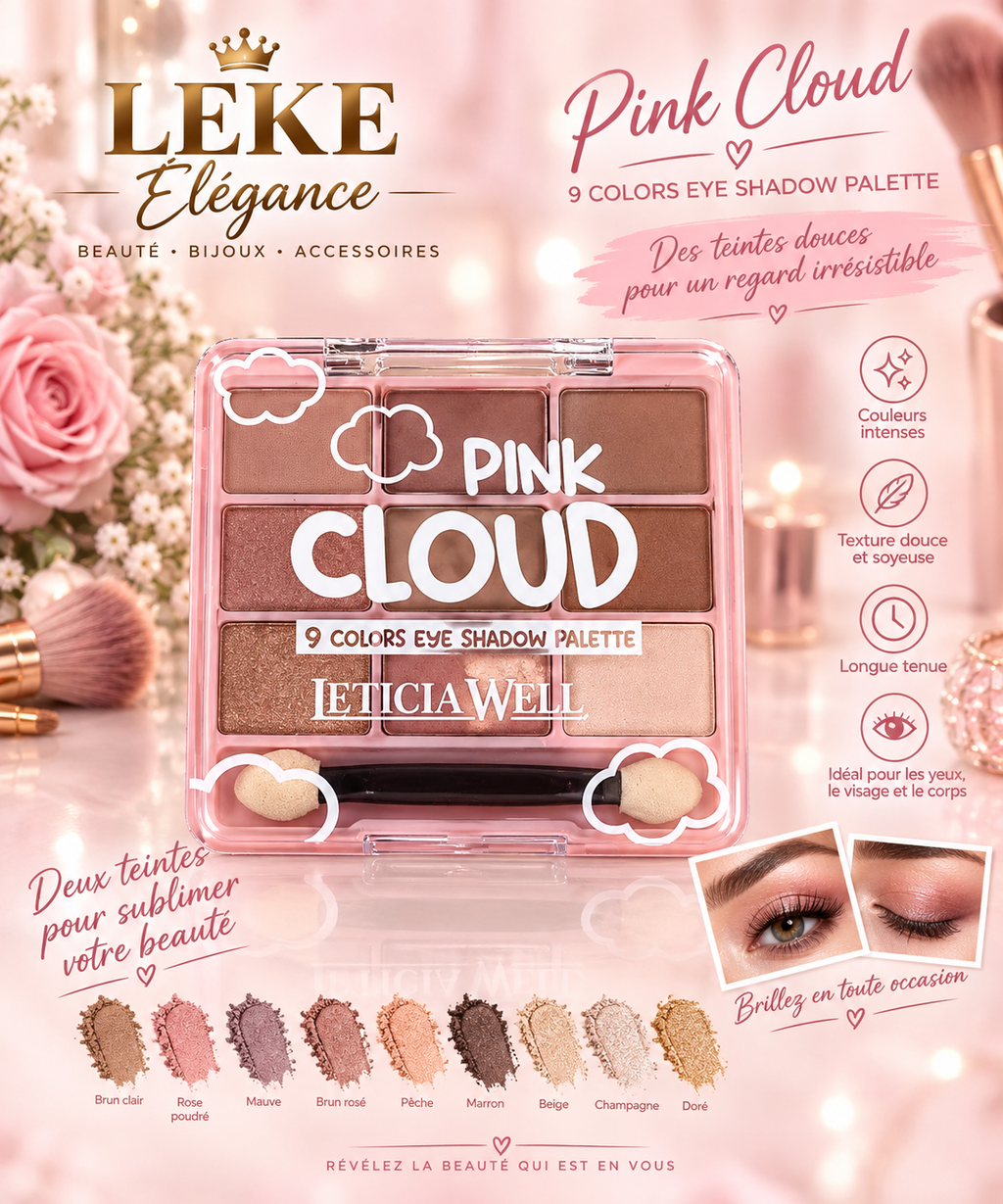 Palette Pink Cloud – 9 Ombres à Paupières