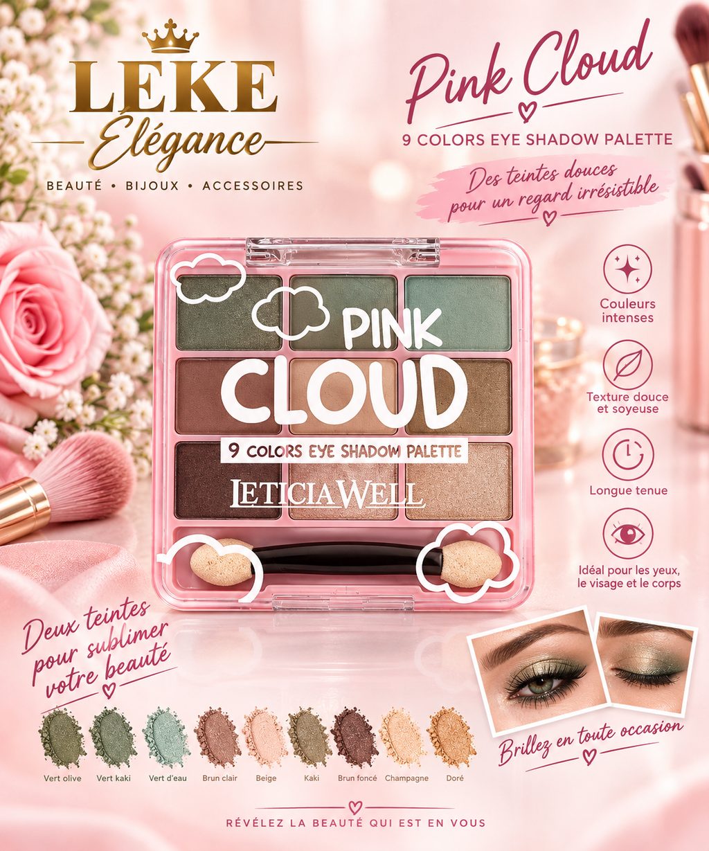 Palette Pink Cloud – 9 Ombres à Paupières